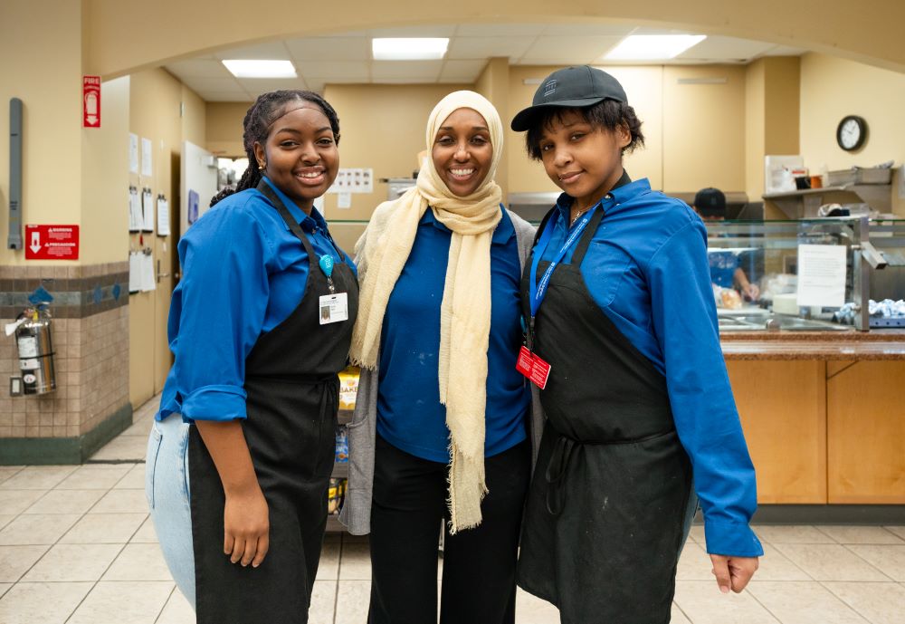 Food service hospital interns and their manager