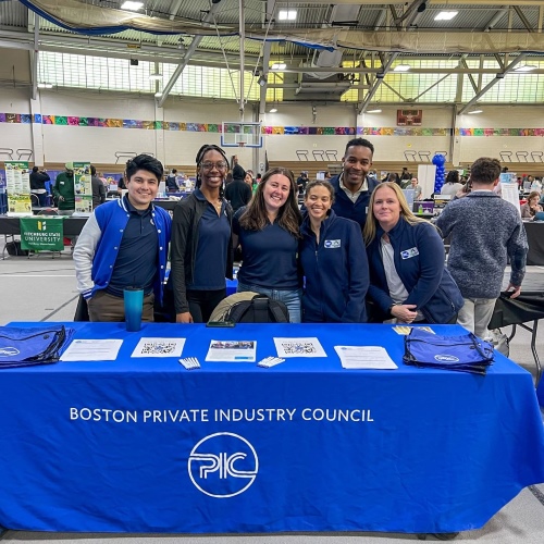 Members of the Career Services team at the Citywide College, Career, and STEM Fair. 