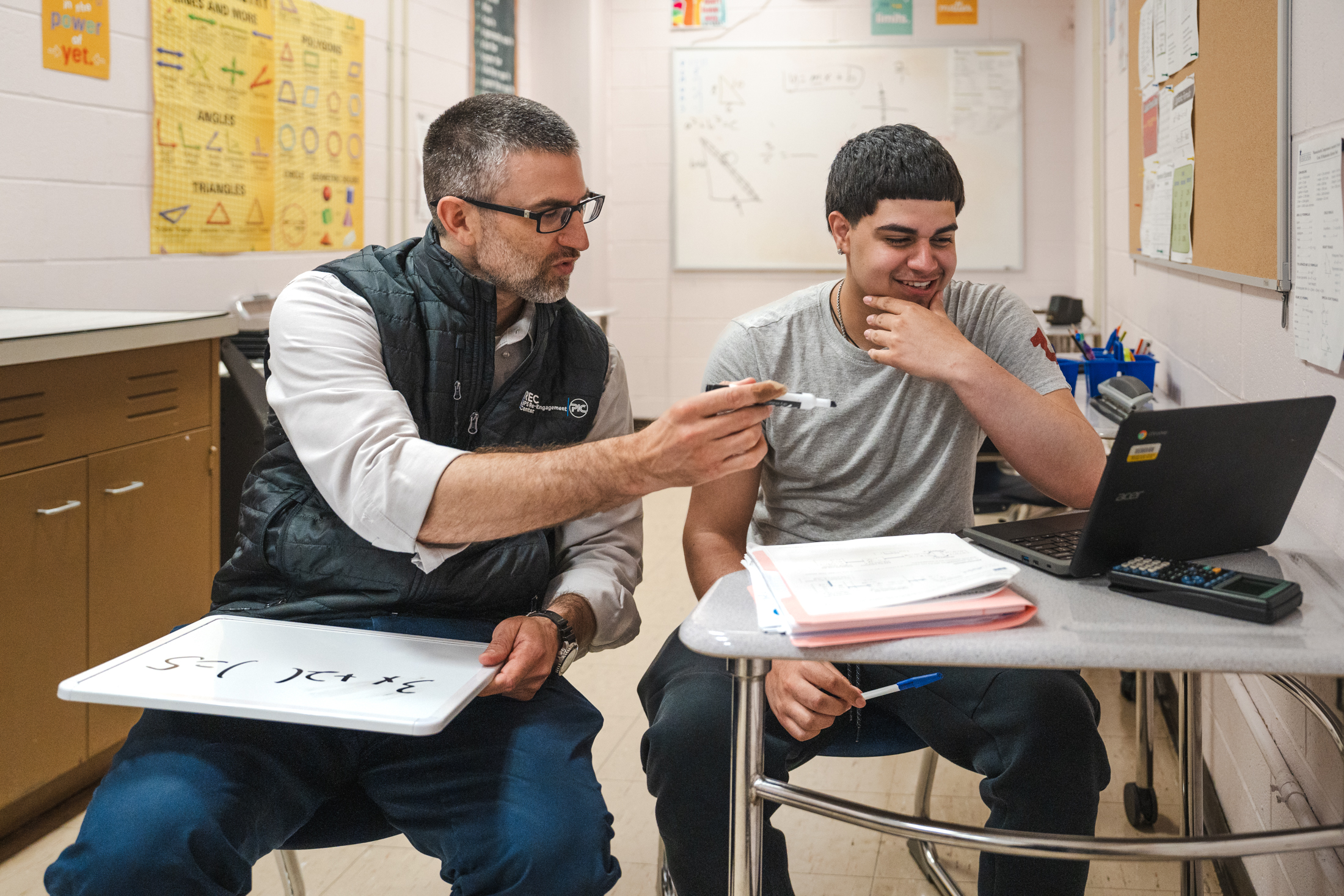 Seth Ford and Josh Baez in the REC classroom. 
