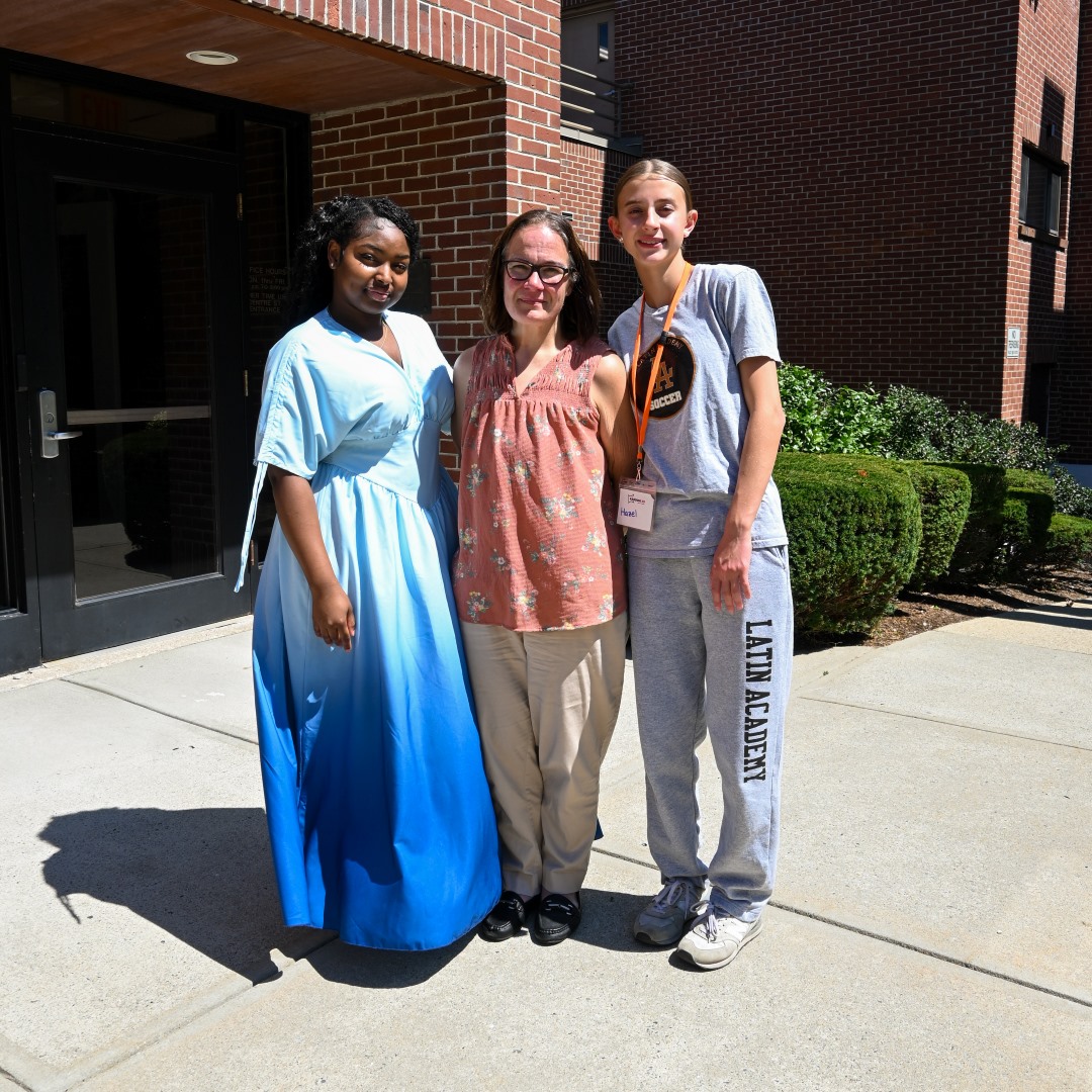 Woose and Hazel with their supervisor, Kathryn (middle)
