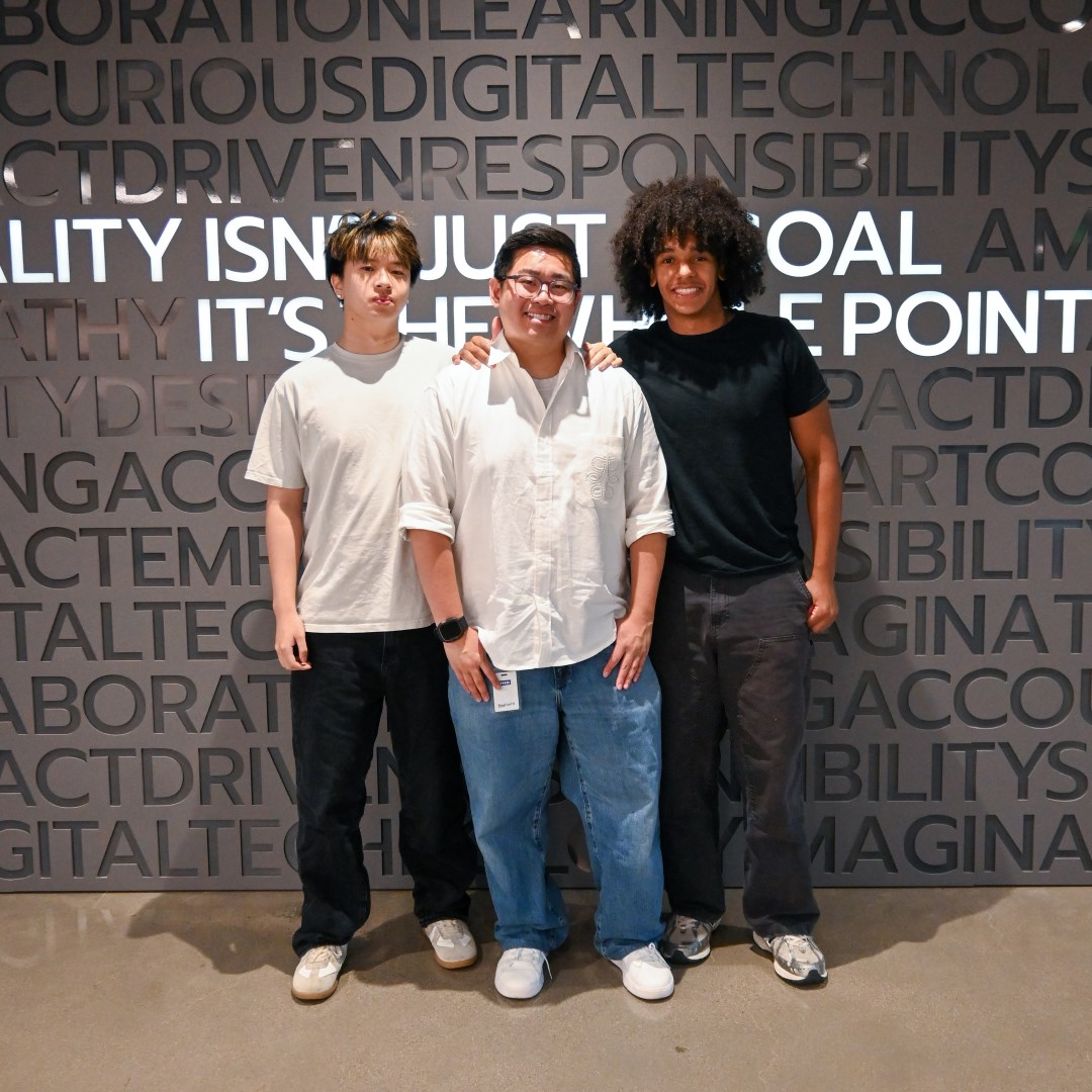 Left to right: Bao Nguyen, William Ma, Jayden Ramirez. Tech Apprentice Interns